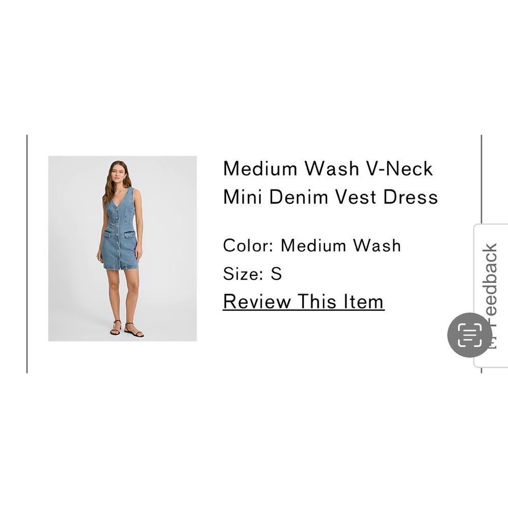 Medium Wash V-Neck Denim Vest Dress